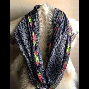 Old Navy color block embroidery infinity scarf